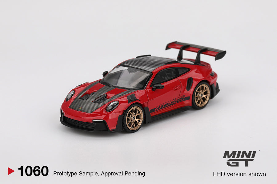 Mini GT 1:64 Porsche 911 (992) GT3 RS Weissach Package Guards Red + Ford Puma Rally1 #13 2024 Rally Monte Carlo Red Bull WRC Diecast Model Car Combo | Premium Collectible Set