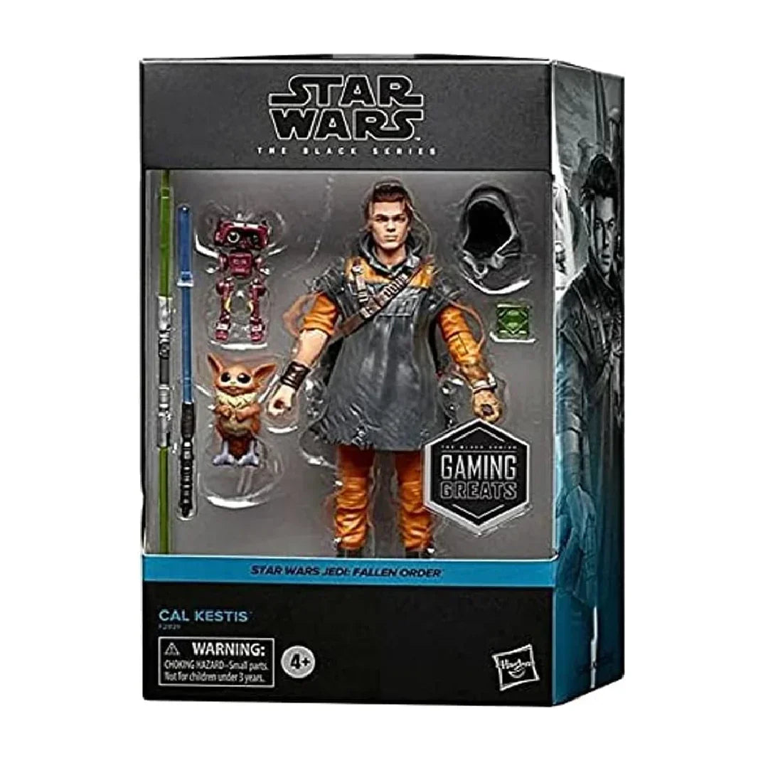Star Wars Black Series Cal Kestis action figure with accessories in retail packaging