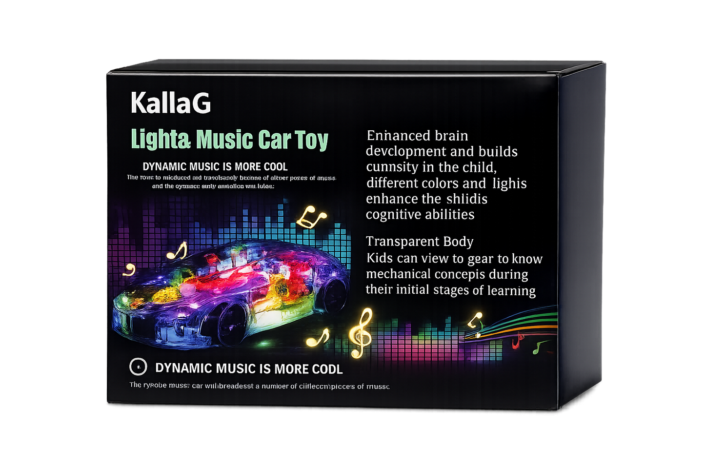KallaG Transperant Super Car Toy for Kids with Bump & go Action, Gear Simulation Mechanical Car, Sound & Light Toys for Kids Boys & Girls (Multicolor, Transparent car