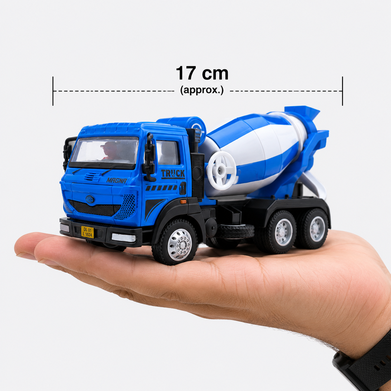 Centy Magna Concrete Mixer Pull Back Construction Toy Truck for 3Y+ Assorted Colours