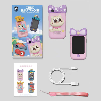 Inteligente Kids Cat Smart Phone Toy, Kids Digital 2.8'' Dual Camera Christmas, Birthday Gifts with Kids Dual Camera, Video, Game, Music Player and Multiple Functions for Kids - Jaiman Toys