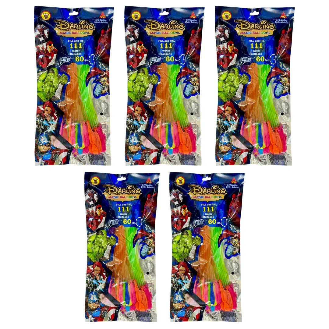Darling Magic Water Balloons Holi for Kids Boys and Girls, Three Bunches Balloons (5 Pack) - Jaiman Toys
