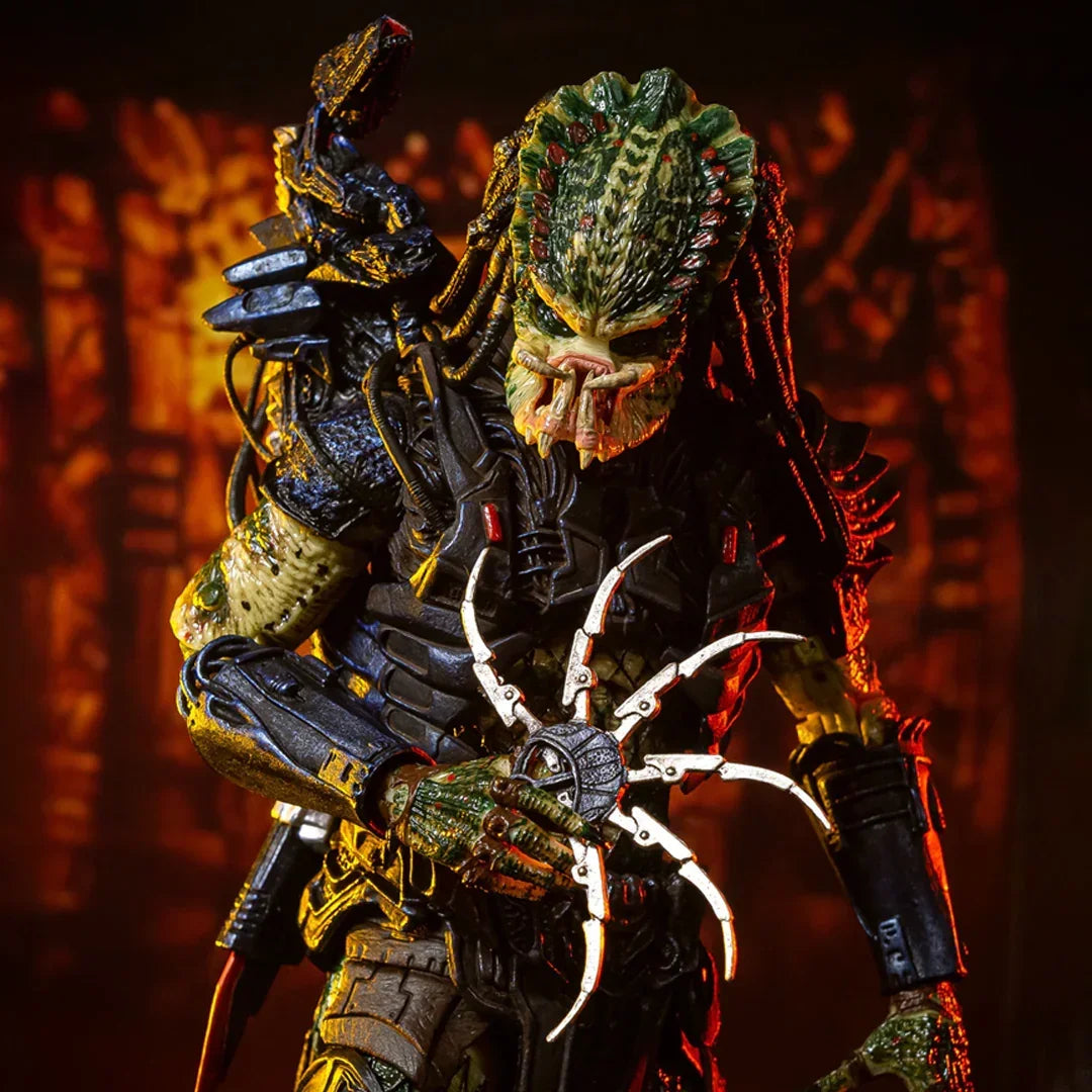 Highly detailed Predator action figure with intricate armor and weapon, collectible toy