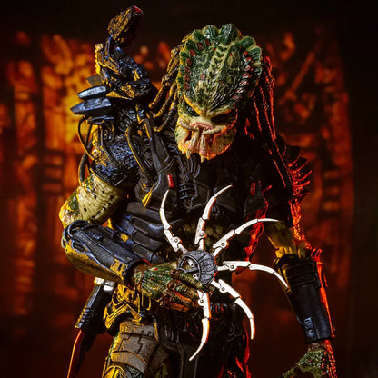 Highly detailed Predator action figure with intricate armor and weapon, collectible toy