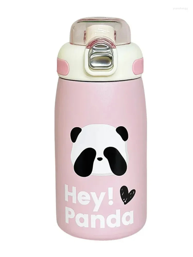 Hey Panda Water Bottle With Straw 650 ML (Pink) - Jaiman Toys