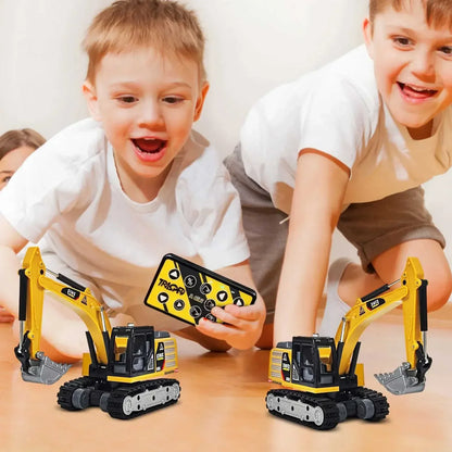 TRASPED HG4-413 1:64 Scale Mini RC Excavator | Alloy Bucket | 270° Rotation | App Control | Lights & Sound