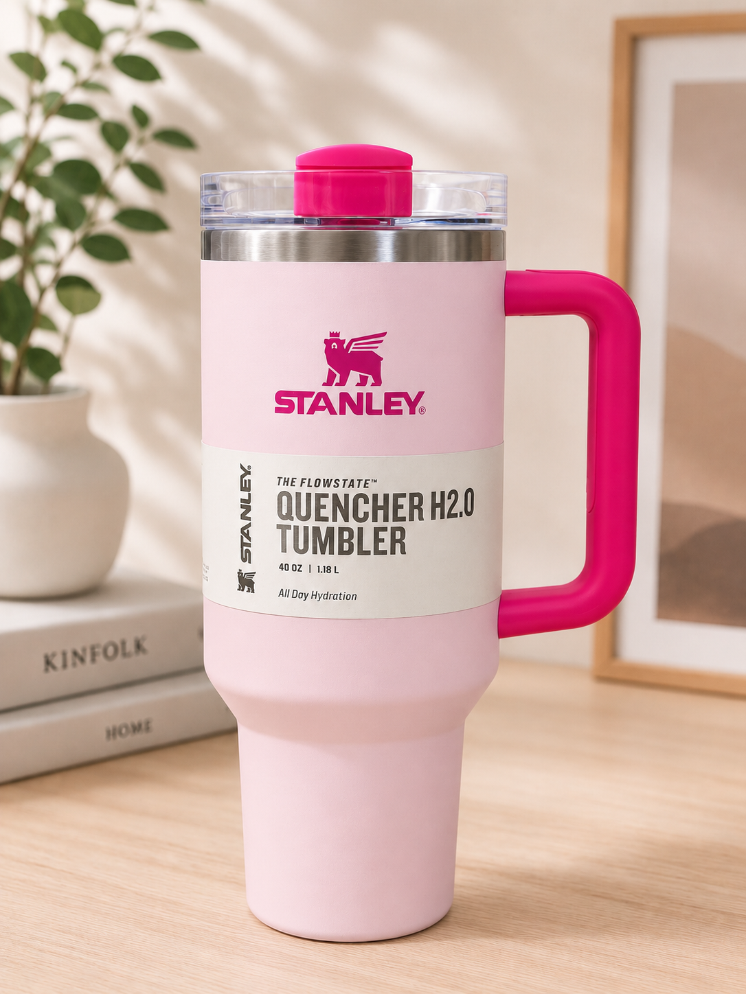 STANLEY Quencher H2.0 FlowState Tumbler 40 oz (1.18L) Cherry Blossom Pink Insulated Stainless Steel Travel Mug