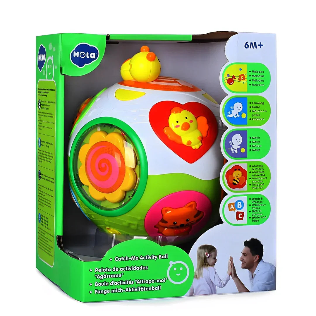 Hola Smartcraft Educational Toddlers Musical Ball Toy with Automatic Rotation, Lights, Music, Animals Sounds Toys - Jaiman Toys