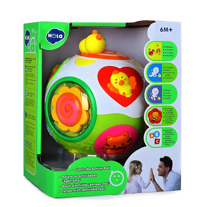 Hola Smartcraft Educational Toddlers Musical Ball Toy with Automatic Rotation, Lights, Music, Animals Sounds Toys - Jaiman Toys