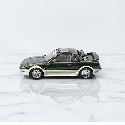 HJ64 1:64 TOYOTA MR2 1600G-LIMITED SUPER CHARGER 1986 T Bar Roof Green HJ643056AGS - Jaiman Toys