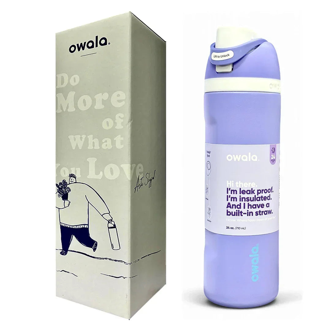 Owala FreeSip Insulated Stainless Steel Water Bottle with Straw for Sports, Travel, and School 24 OZ | 710 ML (Purple) - Jaiman Toys