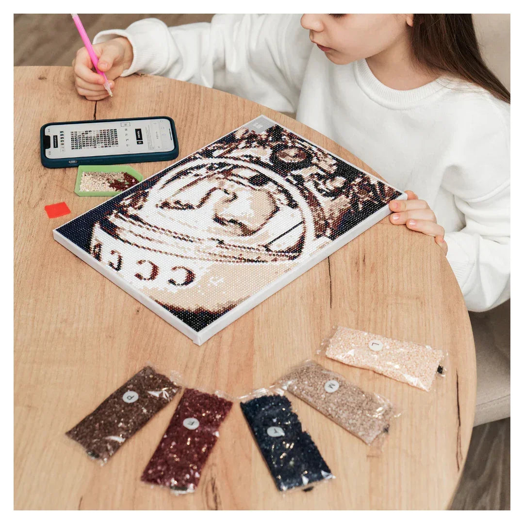 QBRIX A3  Pop-Art Diamond Painting Kit | Custom Photo Mosaic, 44,000 Crystals | Ages 8+