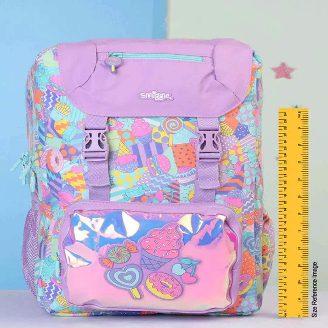 Smiggle School Bags Away Foldover Backpack – Lilac | Fun & Functional for Kids 3Y+ - Jaiman Toys