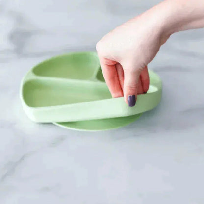 Bumkins Silicone Grip Dish green for Toddlers - Jaiman Toys