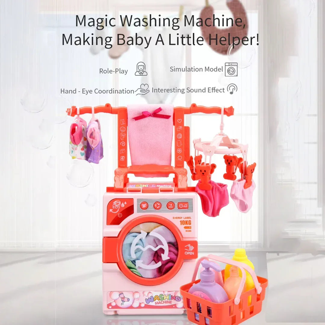 Children's Washing Machine Toy Simulation Dress up Mini Washing Machine Toy With Music - Jaiman Toys