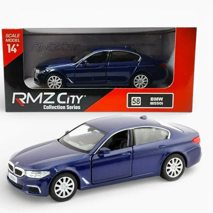 RMZ City BMW M550i 1:36 Die-Cast Alloy Car | Pull Back & Go | Openable Doors | 2 Color Variants