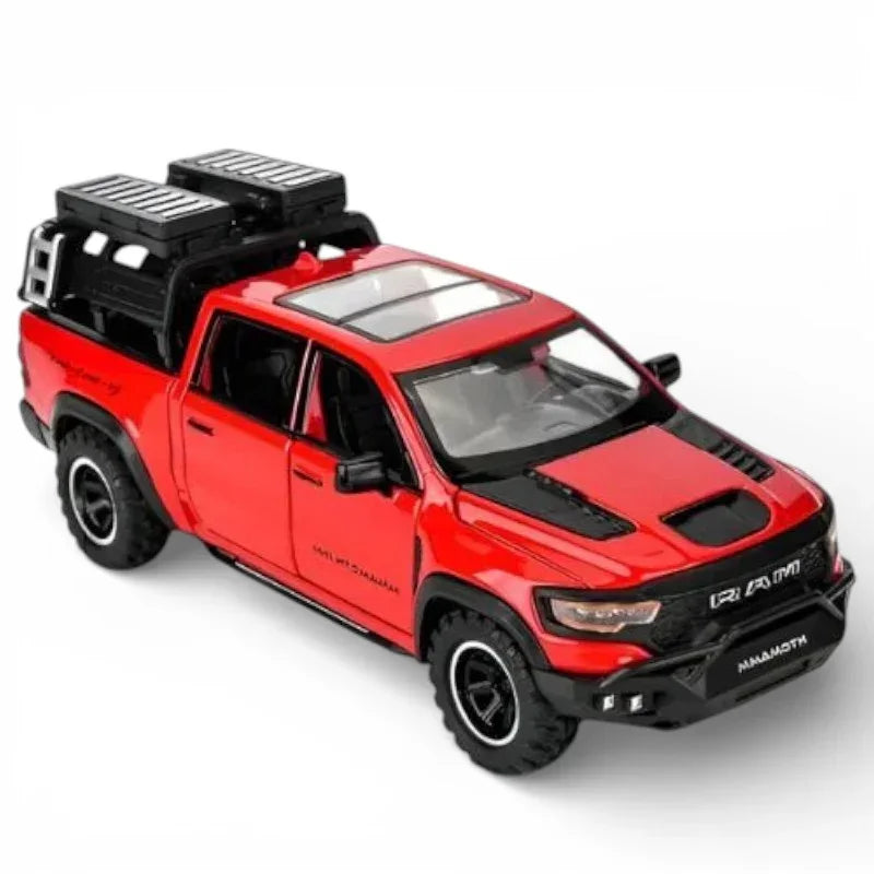 JOY JUNCTION 1:32 RAM Mammoth Pickup Truck Diecast Model – Alloy Metal Pullback Car with Openable Doors | Collector’s Edition