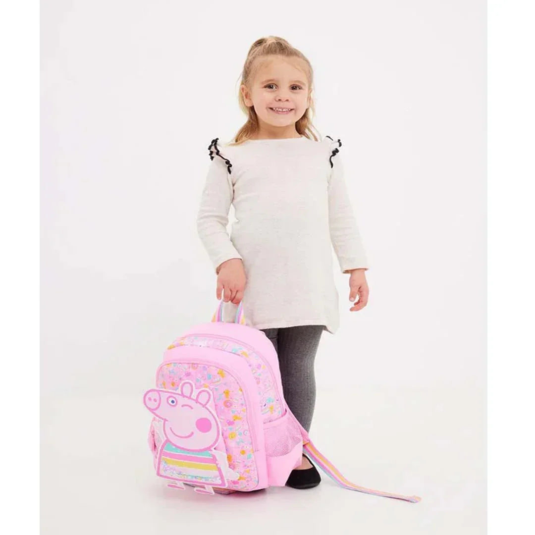 Smiggle School Bags: Peppa Pig Junior Character Backpack-Pink - Jaiman Toys