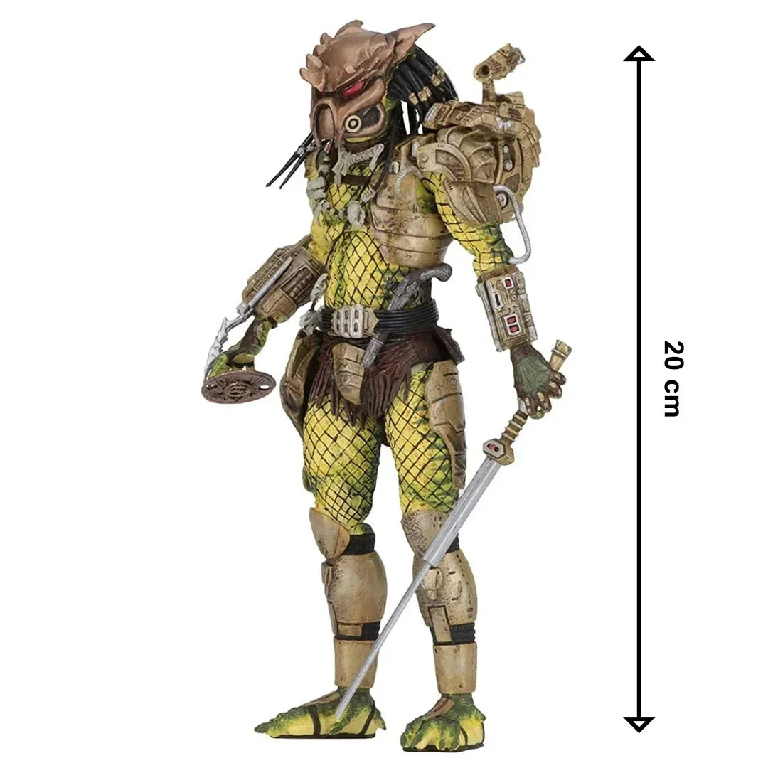 20 cm tall armored alien action figure holding weapons, collectible toy for kids and collectors