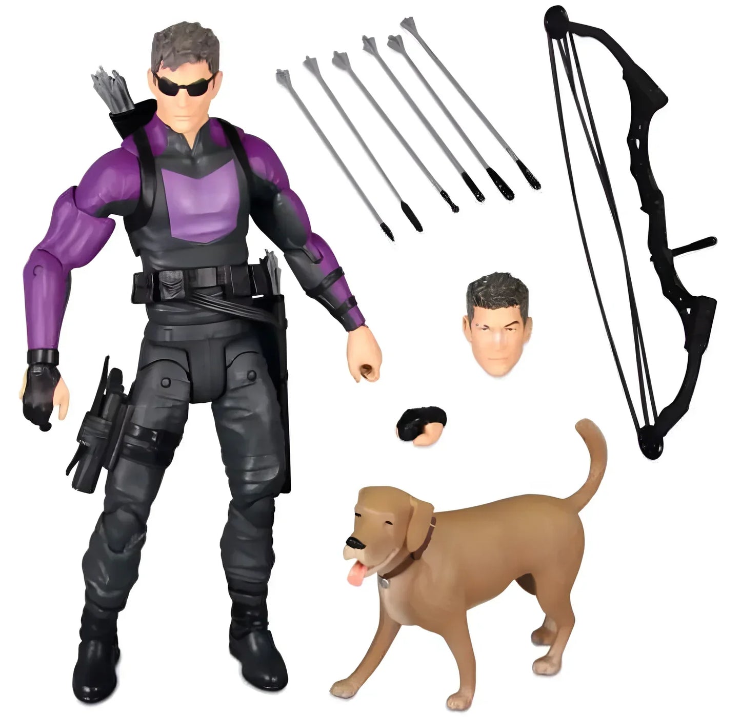 Marvel Hawkeye (with Lucky the Pizza Dog) Action Figure (Special Collector Edition) - Jaiman Toys
