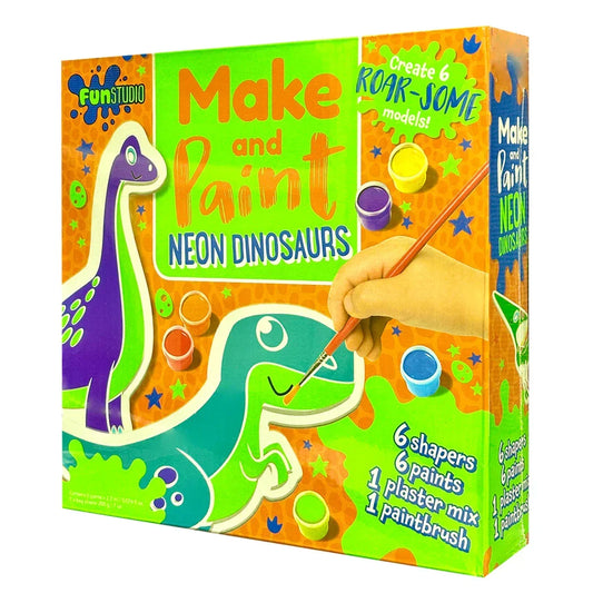 Make and Paint Neon Dinosaurs Colouring set - Jaiman Toys