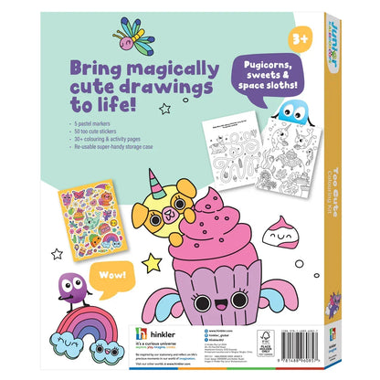 Junior Kaleidoscope Too Cute Colouring Kit- 50 Stickers and 5 Markers Age 3+ - Jaiman Toys