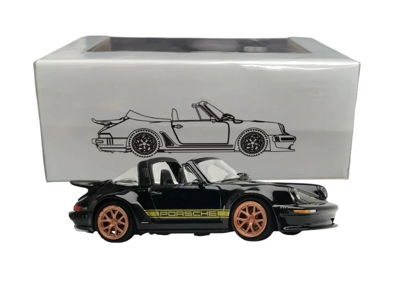 Rhino Model 1:64 Scale Singer 930 Turbo Study Cabriolet Convertible – Black Diecast Car Model - Jaiman Toys