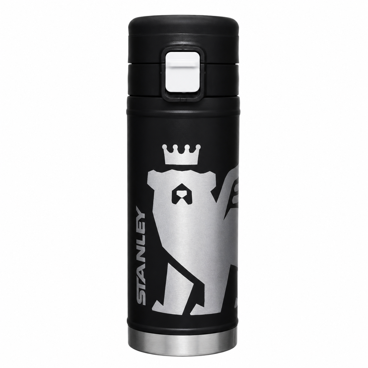 Stanley Camp Mug 12oz (360ml) FlowSteady™ Big Bear Bottle – Black Stainless Steel Thermal Coffee Mug