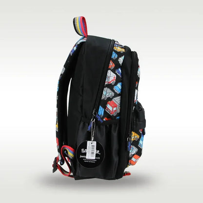 Smiggle School Bag : Cars Colorful & Stylish 14 Inch Backpack for Kids - Jaiman Toys