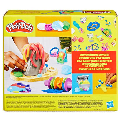 Play-Doh Volcano Treasure Adventure Playset – Erupting Volcano Toy with Molds, Tools & 6 Colors of Modeling Compound, Kids 3+ - Jaiman Toys