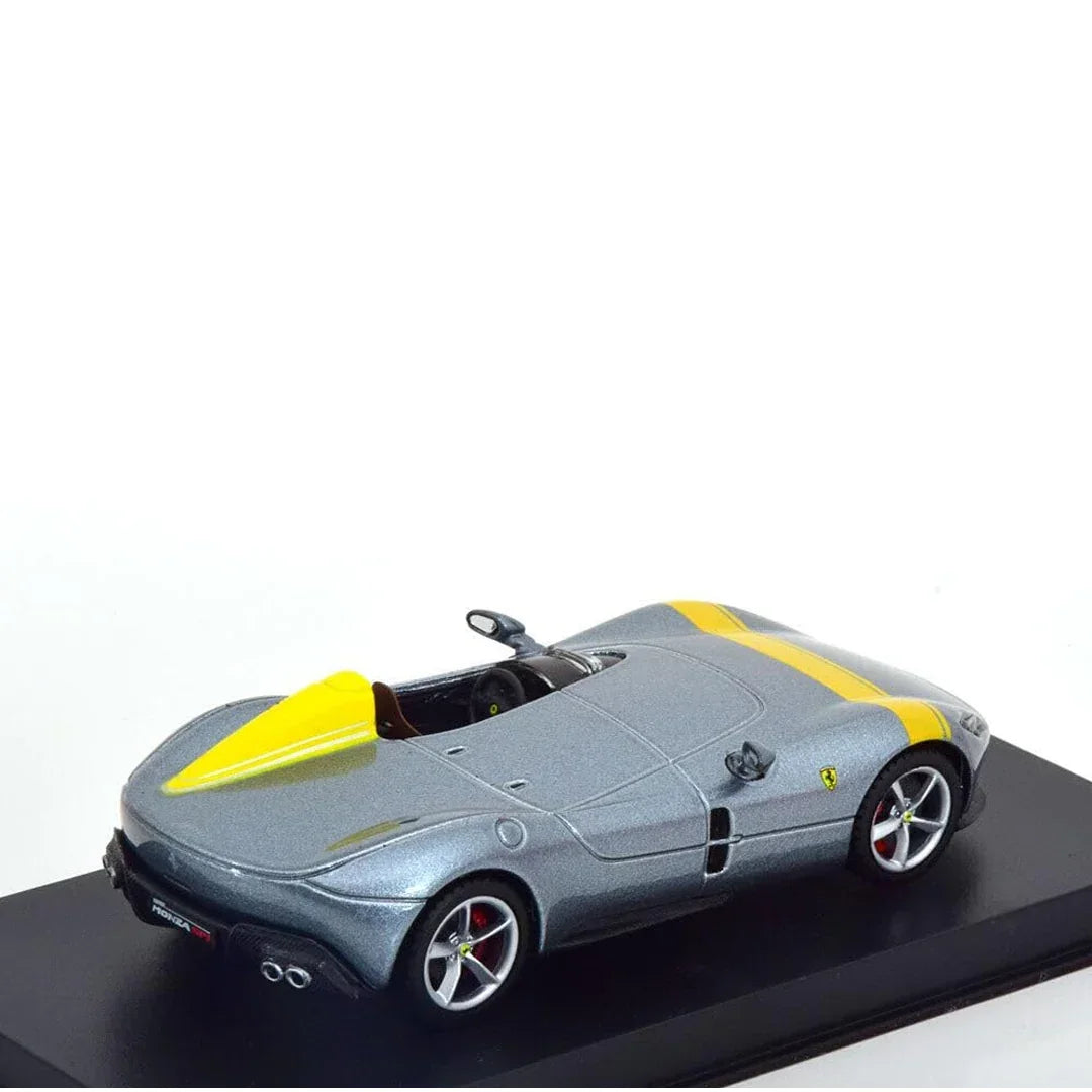 Bburago - 1/43 Scale Model Compatible with Ferrari Monza SP-1 2024 Signature Series Sports Car Model (Silver) Age 14+ - Jaiman Toys