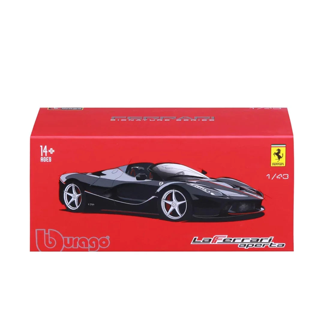 Bburago - 1/43 Scale Model La Ferrari aperta- Signature Series Sports Car Model (Black) Age 14+ - Jaiman Toys