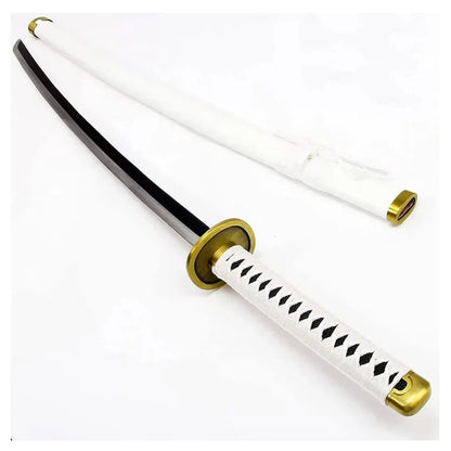 Zoro’s Wado Ichimonji Sword – One Piece Anime Wooden Katana 104cm With Light Effect | White Samurai Sword for Cosplay, Roleplay & Collectors