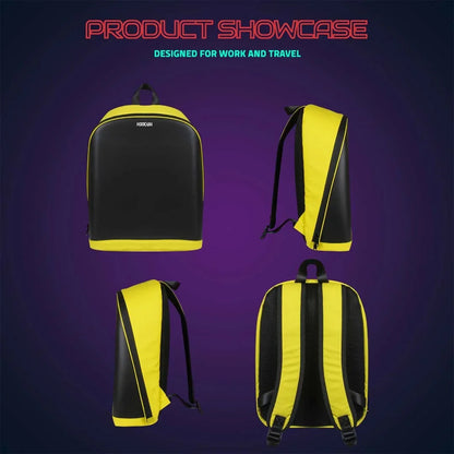Hookaba Urban Buzz LED Backpack – Futuristic Hard Shell | Waterproof | 15.6” Laptop | Night-Ready Design - Jaiman Toys