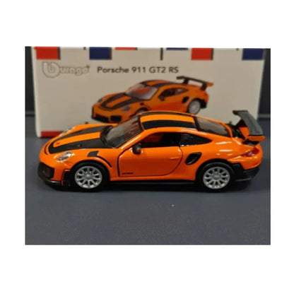 Bburago Porsche 911 GT2 RS 1:64 Scale Die-Cast Model Car | Orange Sports Collectible
