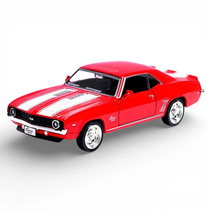 RMZ City 1:36 1969 Chevrolet Camaro SS Die-Cast Car | Pull Back & Go | Openable Doors | Red / Black