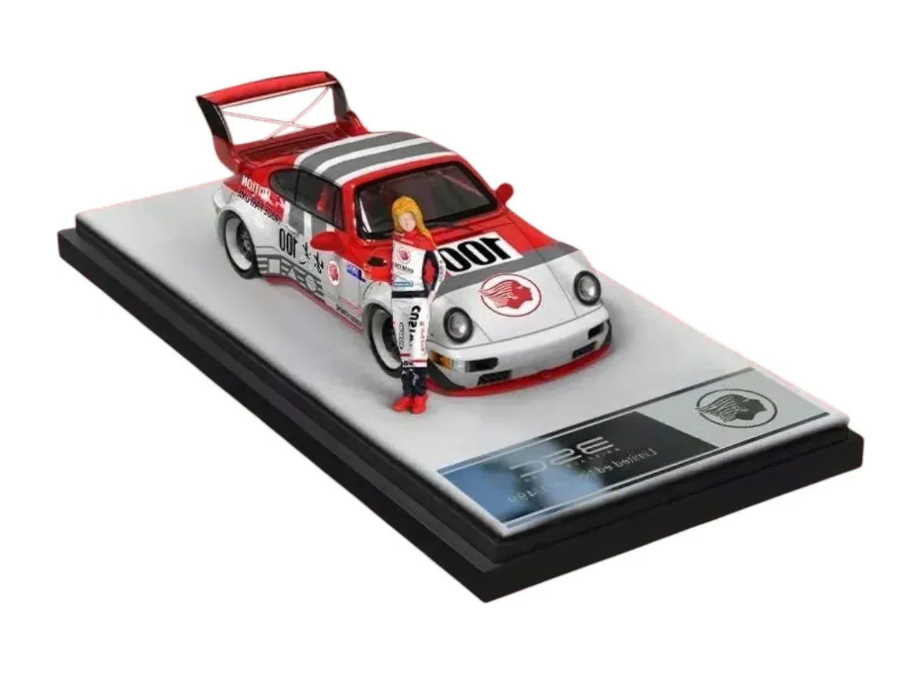 BSC 1:64 Porsche RWB 964 Racing #100  SCALE DIECAST CAR  MODEL BY BSC MODEL– ( WITH FIGURE )