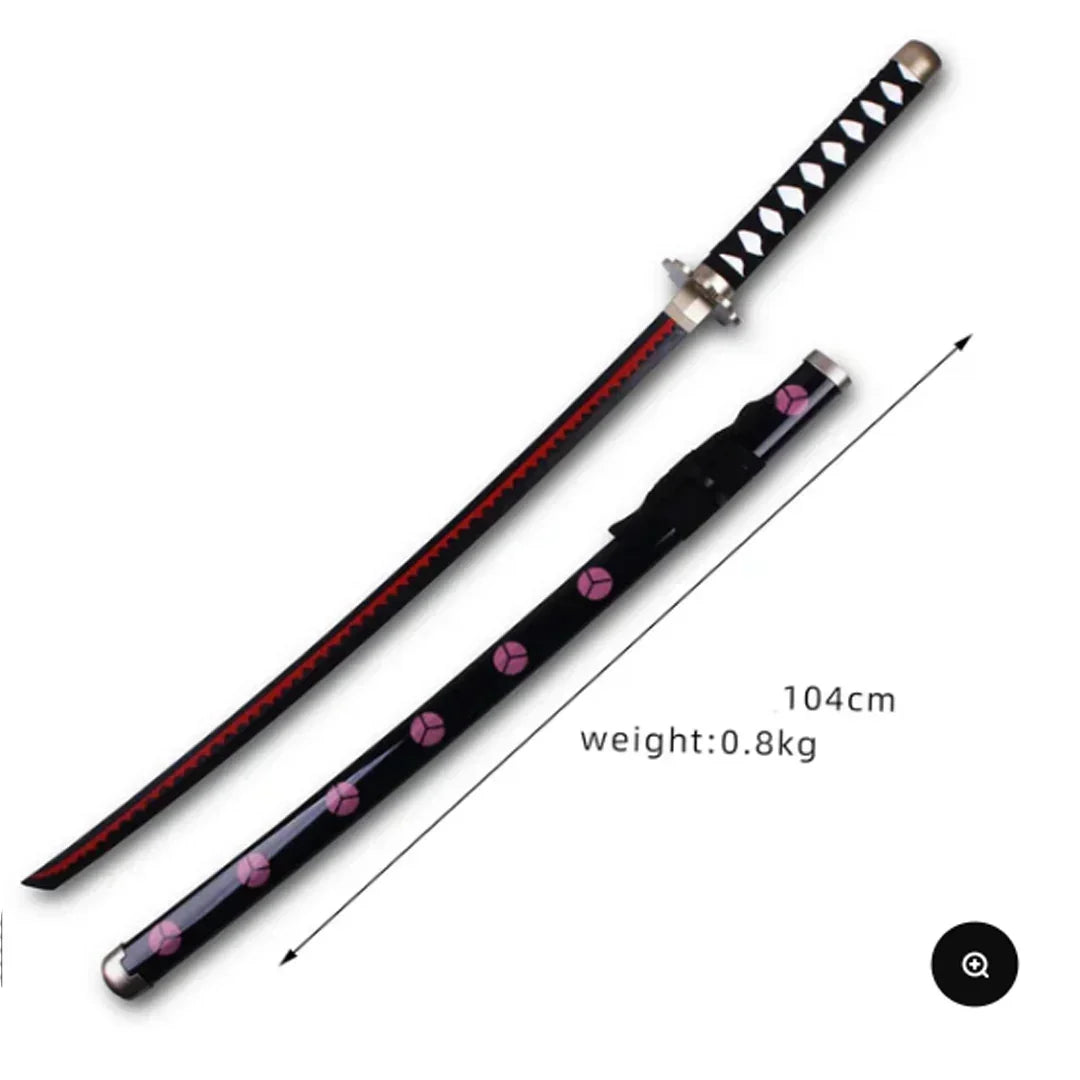 One Piece Roronoa Zoro Shusui Sword – Wooden Katana with Plastic Scabbard & Light Effect | Anime Cosplay Samurai Sword 104cm