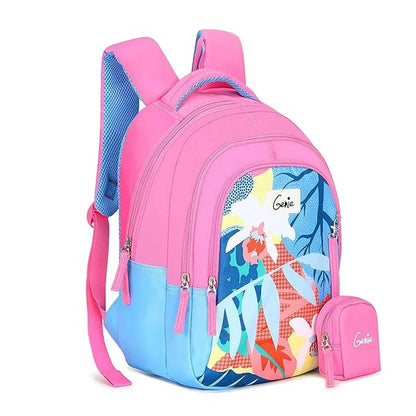 Genie School Bags Dove Kids Backpack – 15" Cute & Colorful Bag for Girls with Happy Pouch - Jaiman Toys