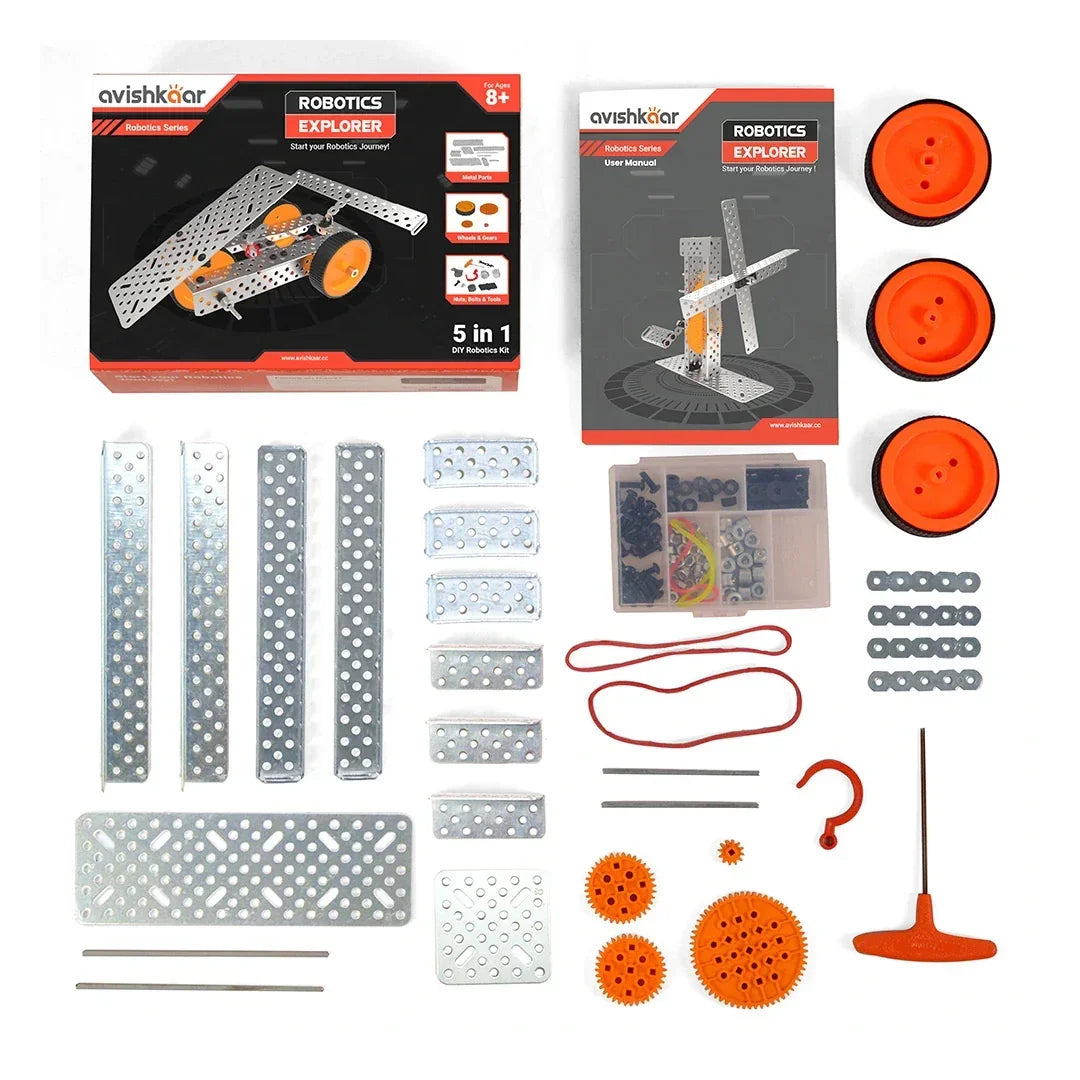 Avishkaar Robotics Explorer Kit | Build 5 Mechanical Robots | STEM Kit for Ages 8+