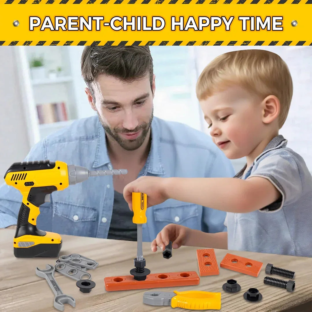Kids Tool Set with Toy Drill & Tool Box | Pretend Play Construction Toys for Boys 3–6 Years