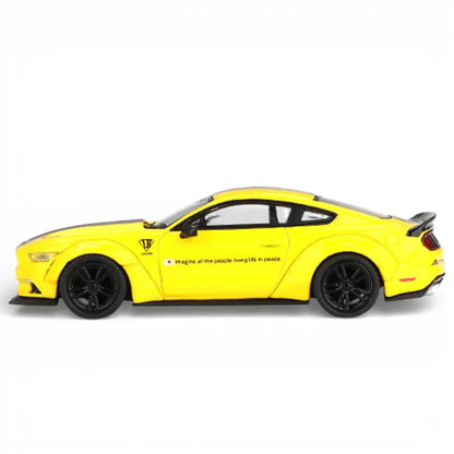 Mini GT  LB-WORKS Ford Mustang – Triple Yellow MGT01077-BL+Jaguar C-X75 Black LHD Diecast Car Model