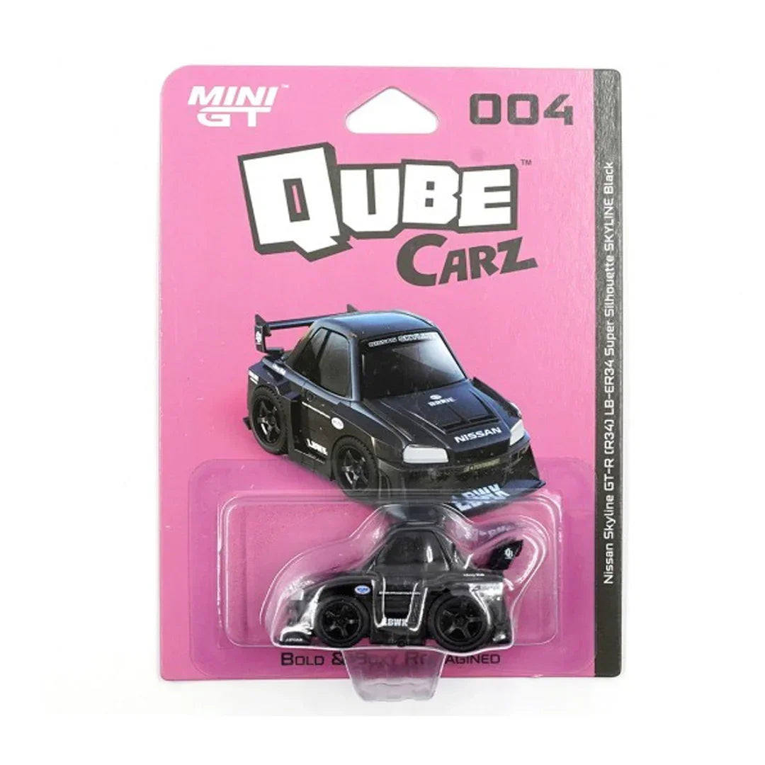 Mini GT Qube Carz Nissan LB-ER34 Super Silhouette SKYLINE Black – Blister Pack