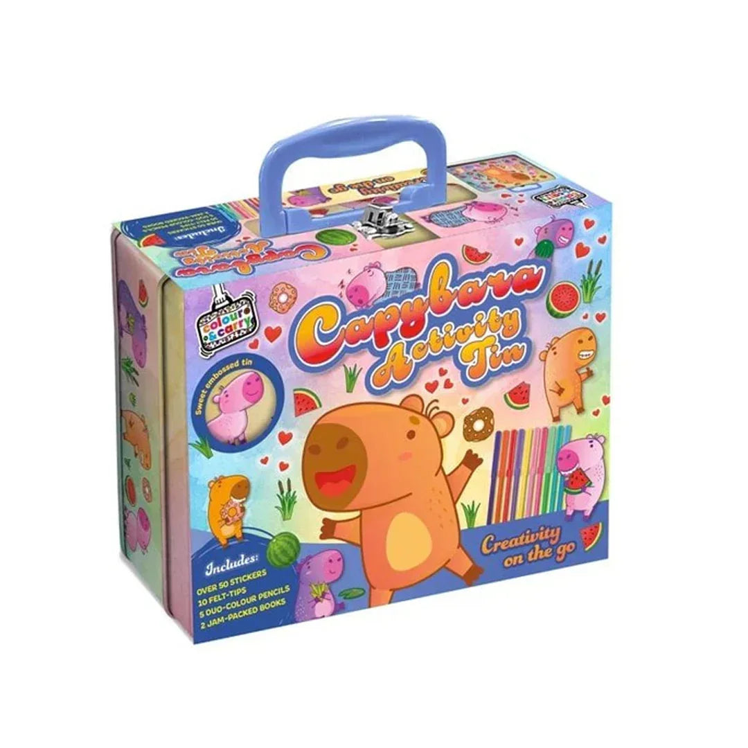 Capybara Activity Tin for Kids – Colouring, Stickers & Creative Fun Set