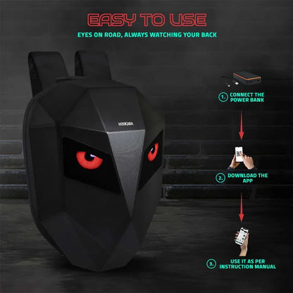 Hookaba Eye Rover Junior LED Biker Backpack – Hard Shell, Waterproof, 13” Laptop – Black - Jaiman Toys