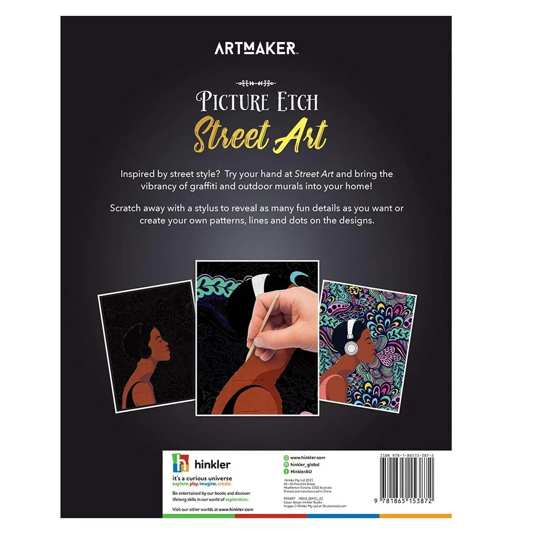 Picture Etch: Street Art – Scratch, Reveal, Create (By Hinkler) - Jaiman Toys