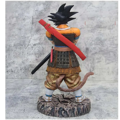 Samurai Goku Black Hair Anime Ultimate Action Figure – 29cm Dragon Ball Z PVC Action Figure with Sword & Battle Base HW - Jaiman Toys
