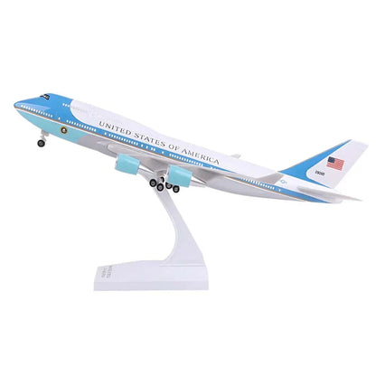 Diecast Collectible 1:250 Scale Model Airplane With Light & Sound – United States Of America B747 AF1 - Jaiman Toys