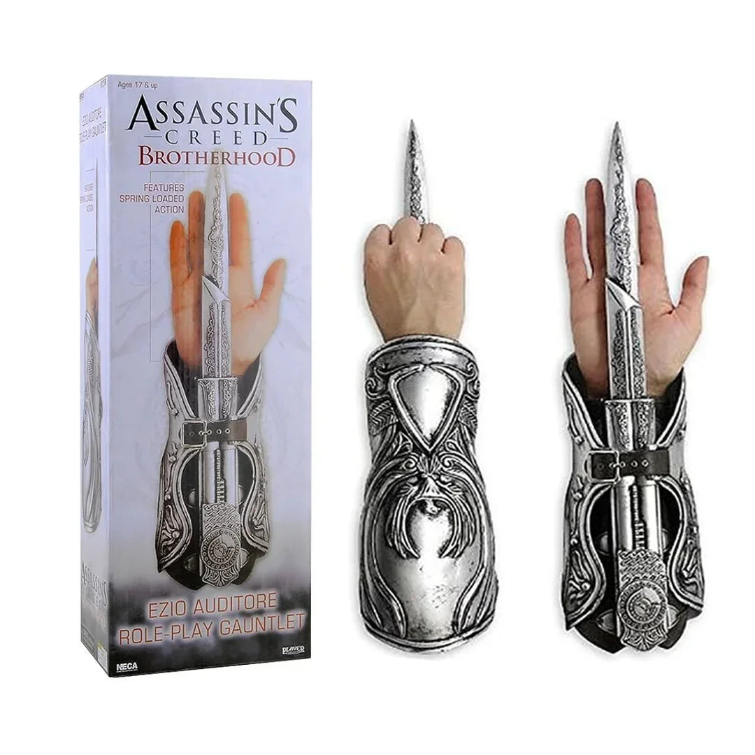 Assassin's Creed : Ultimate BROTHERHOOD- EZIO AUDITORE'S ARMORED VAMBRACE Hidden Blade Gauntlet Set! Role-Play Accessory Age 17+ - Jaiman Toys