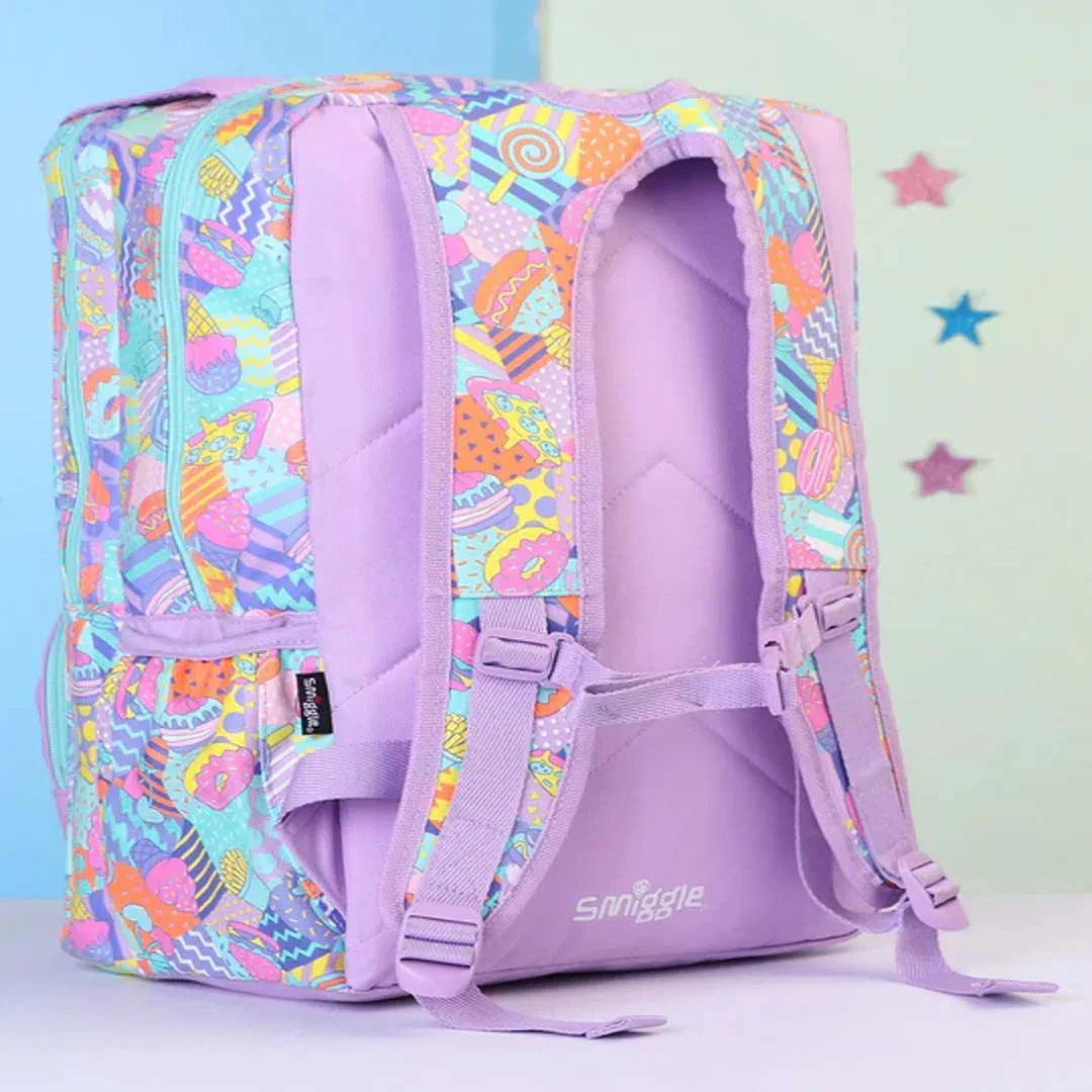 Smiggle School Bags Away Foldover Backpack – Lilac | Fun & Functional for Kids 3Y+ - Jaiman Toys